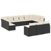 Set mobilier de grădină cu perne, 13 piese, negru, poliratan - WALTI WALTI