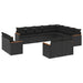 Set canapele de grădină, 12 piese, cu perne, negru, poliratan - WALTI WALTI