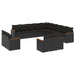 Set mobilier de grădină cu perne, 13 piese, negru, poliratan - WALTI WALTI