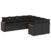 Set mobilier de grădină cu perne, 8 piese, negru, poliratan - WALTI WALTI