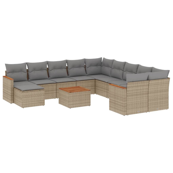 Set canapele de grădină, 12 piese, cu perne, bej, poliratan - WALTI WALTI