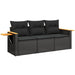 Set mobilier de grădină cu perne, 3 piese, negru, poliratan - WALTI WALTI