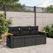 Set mobilier de grădină cu perne, 3 piese, negru, poliratan - WALTI WALTI