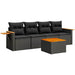 Set mobilier de grădină cu perne, 5 piese, negru, poliratan - WALTI WALTI