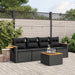 Set mobilier de grădină cu perne, 5 piese, negru, poliratan - WALTI WALTI