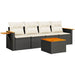 Set mobilier de grădină cu perne, 5 piese, negru, poliratan - WALTI WALTI