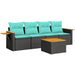 Set mobilier de grădină cu perne, 5 piese, negru, poliratan - WALTI WALTI