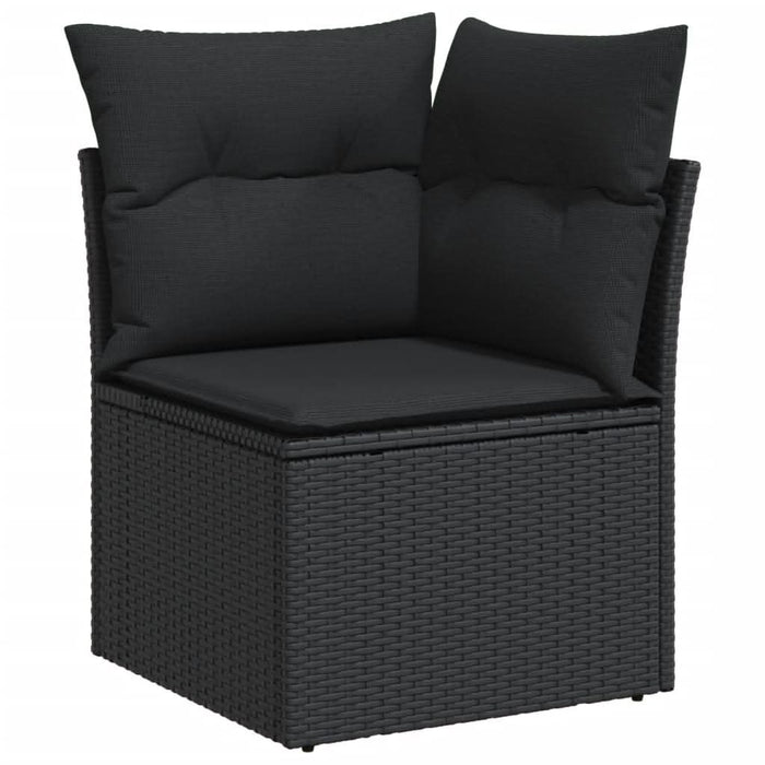 Set canapele de grădină cu perne, 7 piese, negru, poliratan - WALTI WALTI