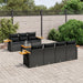 Set mobilier de grădină cu perne, 8 piese, negru, poliratan - WALTI WALTI