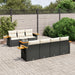Set mobilier de grădină cu perne, 8 piese, negru, poliratan - WALTI WALTI