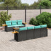 Set mobilier de grădină cu perne, 8 piese, negru, poliratan - WALTI WALTI