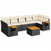 Set mobilier de grădină cu perne, 8 piese, negru, poliratan - WALTI WALTI