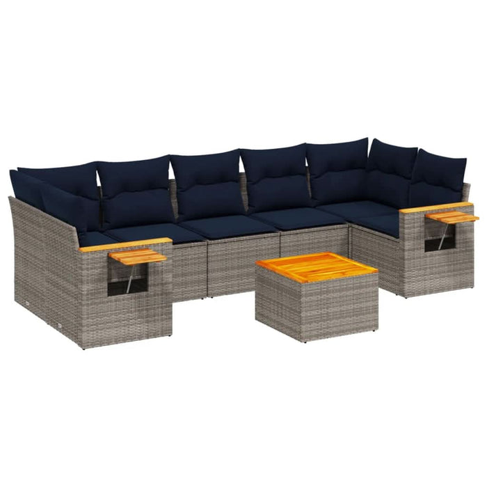 Set canapele de grădină cu perne, 8 piese, gri, poliratan - WALTI WALTI