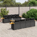 Set mobilier de grădină cu perne, 9 piese, negru, poliratan - WALTI WALTI