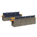 Set canapele de grădină, 9 piese, cu perne, gri, poliratan - WALTI WALTI