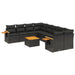 Set mobilier de grădină cu perne, 9 piese, negru, poliratan - WALTI WALTI