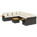 Set mobilier de grădină cu perne, 9 piese, negru, poliratan - WALTI WALTI