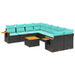 Set mobilier de grădină cu perne, 9 piese, negru, poliratan - WALTI WALTI