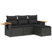 Set mobilier de grădină cu perne, 4 piese, negru, poliratan - WALTI WALTI