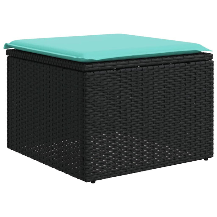 Set mobilier de grădină cu perne, 4 piese, negru, poliratan - WALTI WALTI