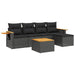 Set mobilier de grădină cu perne, 6 piese, negru, poliratan - WALTI WALTI