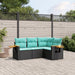 Set mobilier de grădină cu perne, 4 piese, negru, poliratan - WALTI WALTI
