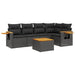 Set mobilier de grădină cu perne, 6 piese, negru, poliratan - WALTI WALTI