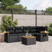Set mobilier de grădină cu perne, 6 piese, negru, poliratan - WALTI WALTI