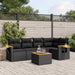 Set mobilier de grădină cu perne, 6 piese, negru, poliratan - WALTI WALTI