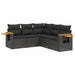 Set mobilier de grădină cu perne, 5 piese, negru, poliratan - WALTI WALTI