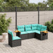 Set mobilier de grădină cu perne, 5 piese, negru, poliratan - WALTI WALTI