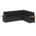 Set mobilier de grădină cu perne, 6 piese, negru, poliratan - WALTI WALTI