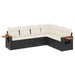Set mobilier de grădină cu perne, 6 piese, negru, poliratan - WALTI WALTI