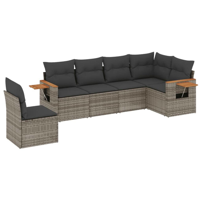 Set mobilier grădină cu perne, 6 piese, gri, poliratan - WALTI WALTI