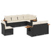 Set mobilier de grădină cu perne, 8 piese, negru, poliratan - WALTI WALTI