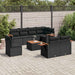 Set mobilier de grădină cu perne, 9 piese, negru, poliratan - WALTI WALTI