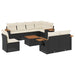 Set mobilier de grădină cu perne, 9 piese, negru, poliratan - WALTI WALTI