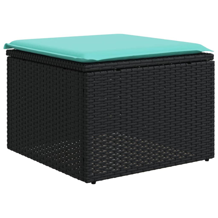 Set canapele de grădină cu perne, 6 piese, negru, poliratan WALTI