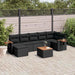 Set mobilier de grădină cu perne, 8 piese, negru, poliratan - WALTI WALTI