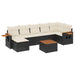 Set mobilier de grădină cu perne, 8 piese, negru, poliratan - WALTI WALTI