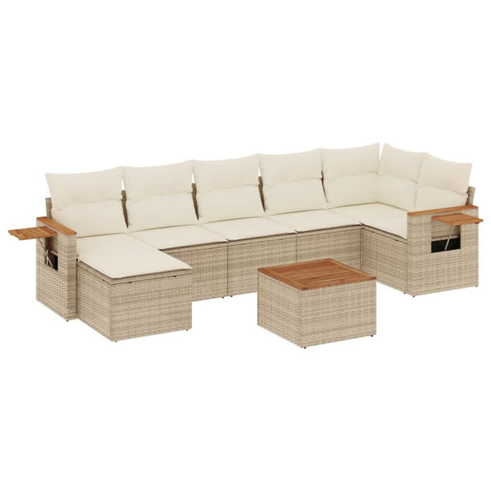 Set canapele de grădină, 8 piese, cu perne, bej, poliratan - WALTI WALTI