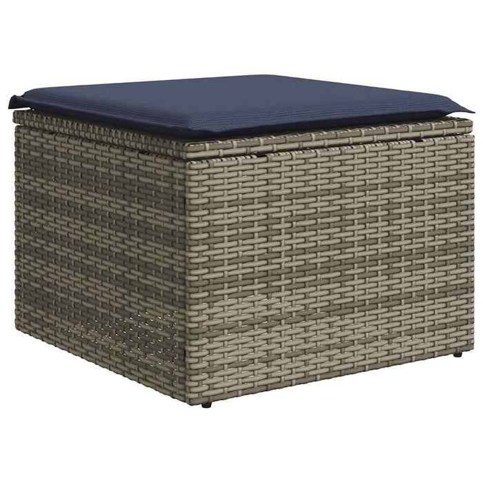 Set canapele de grădină cu perne, 7 piese, gri, poliratan WALTI