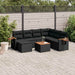 Set mobilier de grădină cu perne, 8 piese, negru, poliratan - WALTI WALTI