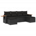Set mobilier de grădină cu perne, 6 piese, negru, poliratan - WALTI WALTI