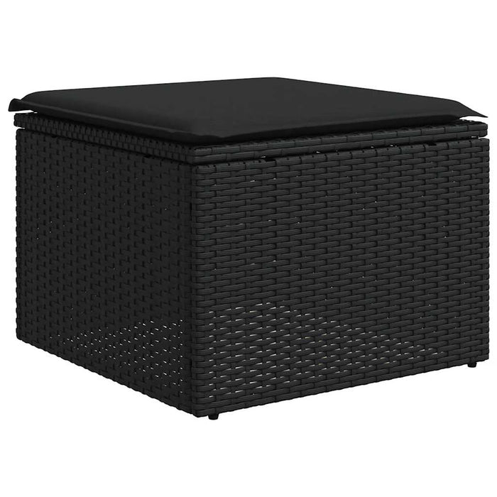 Set mobilier de grădină cu perne, 8 piese, negru, poliratan - WALTI WALTI
