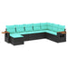 Set mobilier de grădină cu perne, 8 piese, negru, poliratan - WALTI WALTI