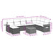 Set mobilier de grădină cu perne, 9 piese, negru, poliratan - WALTI WALTI