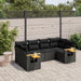 Set mobilier de grădină cu perne, 6 piese, negru, poliratan - WALTI WALTI