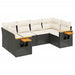 Set mobilier de grădină cu perne, 6 piese, negru, poliratan - WALTI WALTI