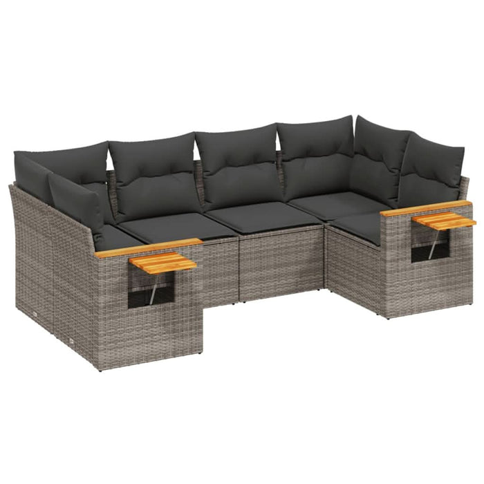 Set mobilier grădină cu perne, 6 piese, gri, poliratan - WALTI WALTI
